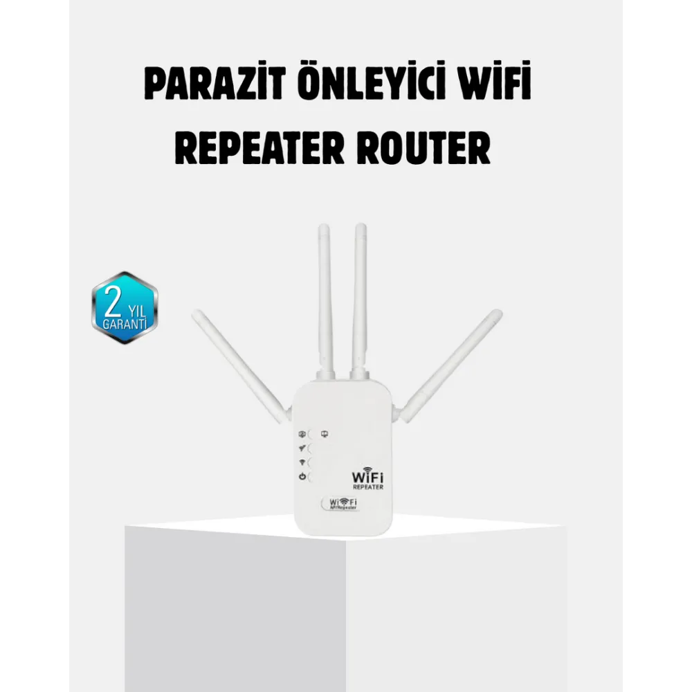Antenli WiFi Repeater 300m2 Kapsama Alanı WPA3 Güvenlikli