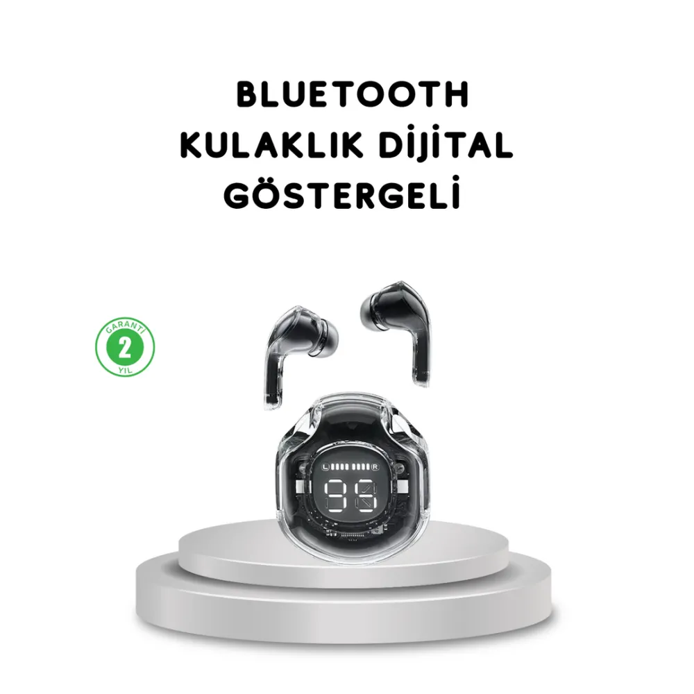 Bluetooth 5.3 Kablosuz Kulaklık HiFi Stereo ve Ekstra Bass Dijital Ekranlı
