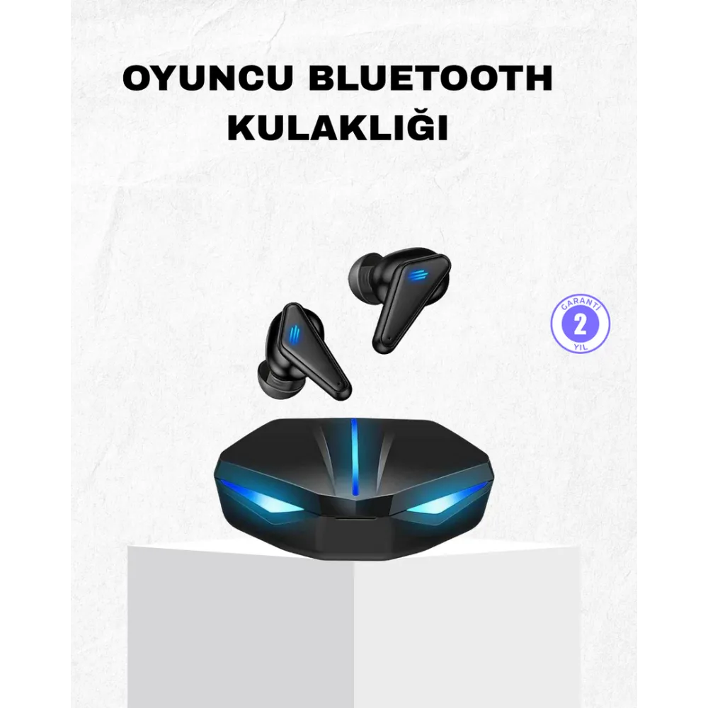 Oyuncu Bluetooth Kulaklık Tam Kablosuz Stereo LED Işıklı