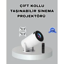 Taşınabilir Projeksiyon Cihazı 4K Destekli Wi-Fi Kablosuz Ekran Yansıtma