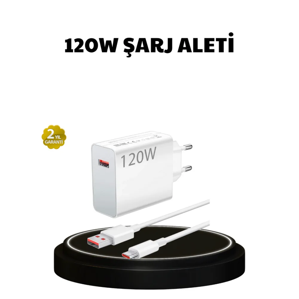 120W Ultra Hızlı Şarj Adaptörü USB-C Destekli Güçlü Şarj Teknolojisi