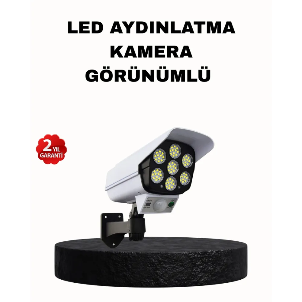 Güneş Enerjili Güvenlik Işığı Dış Mekan 5 Eksen Ayarlı Ve Pir Hareket Sensörlü