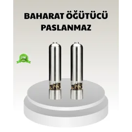 Elektrikli Tuz Karabiber Değirmeni – Paslanmaz Gövde, LED Işıklı ve Ayarlanabilir Öğütme