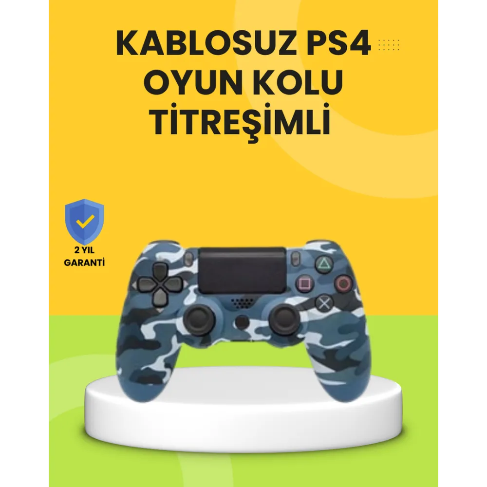 Ps4 Uyumlu Kablosuz Oyun Kolu Ergonomik Çift Titreşimli
