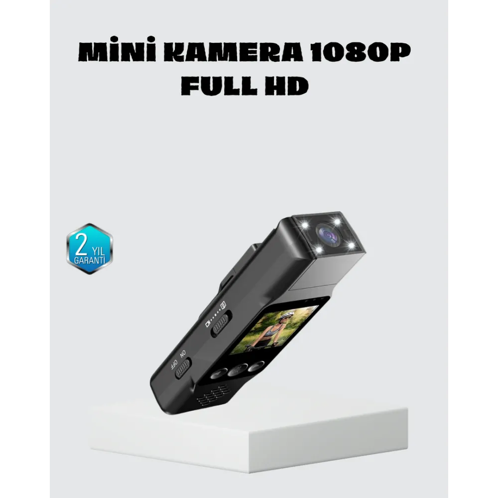 Mini Güvenlik Kamerası 1080P 3Mp Fotoğraf 180° Ayarlanabilir Lens Usb Şarjlı