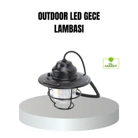 Retro Kamp Lambası Su Geçirmez Taşınabilir Gece Işığı Uzun Pil Ömürlü