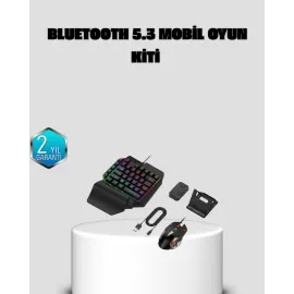 Bluetooth 5.3 Mobil Oyun Konsolu Dönüştürücü Seti 5 Parça Klavye Mouse Kit