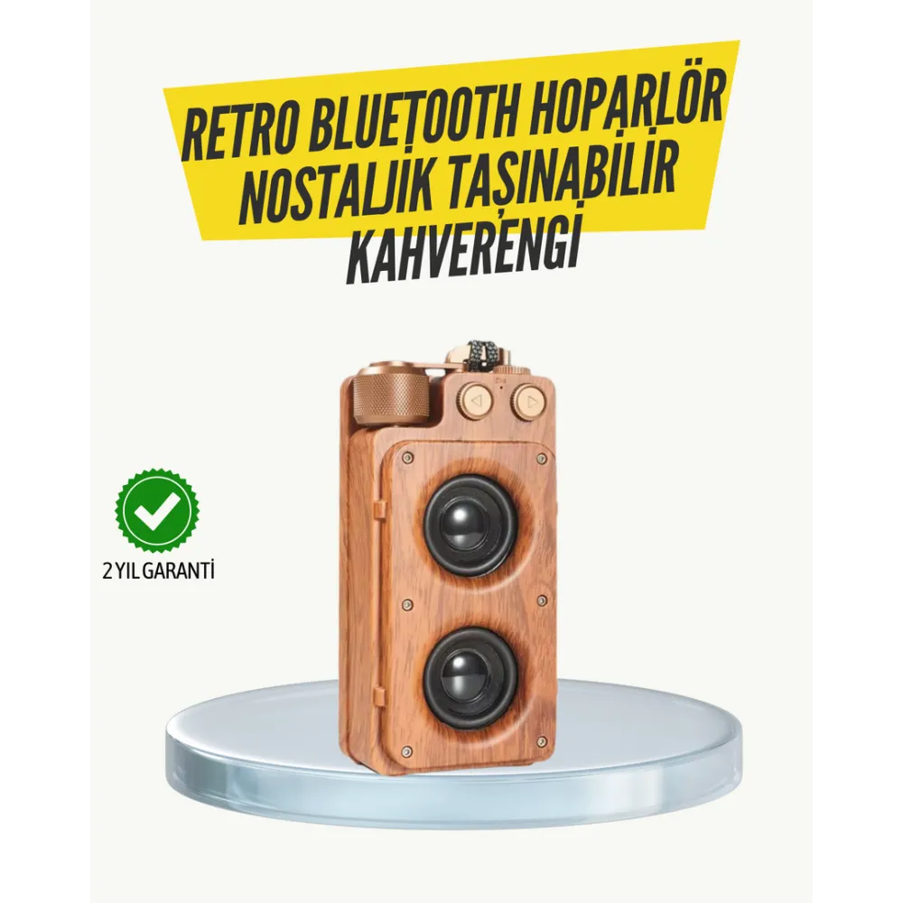 Klasik Görünümlü Bluetooth Hoparlör 360 Derece Stereo ve FM Radyo