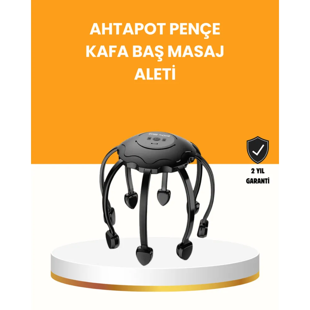 Saç Derisi Masaj Aleti 8 Bağımsız Kol 3 Modlu Derin Rahatlama