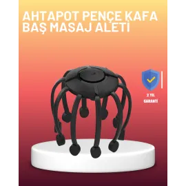 USB Şarjlı Kafa Masaj Aleti 3 Modlu 8 Başlıklı Stres Giderici