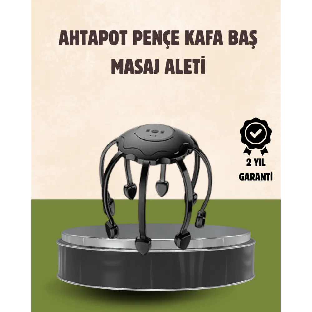 Kafa Masaj Cihazı 8 Motorlu 360 Derece Tam Kapsamlı Rahatlatıcı Masaj