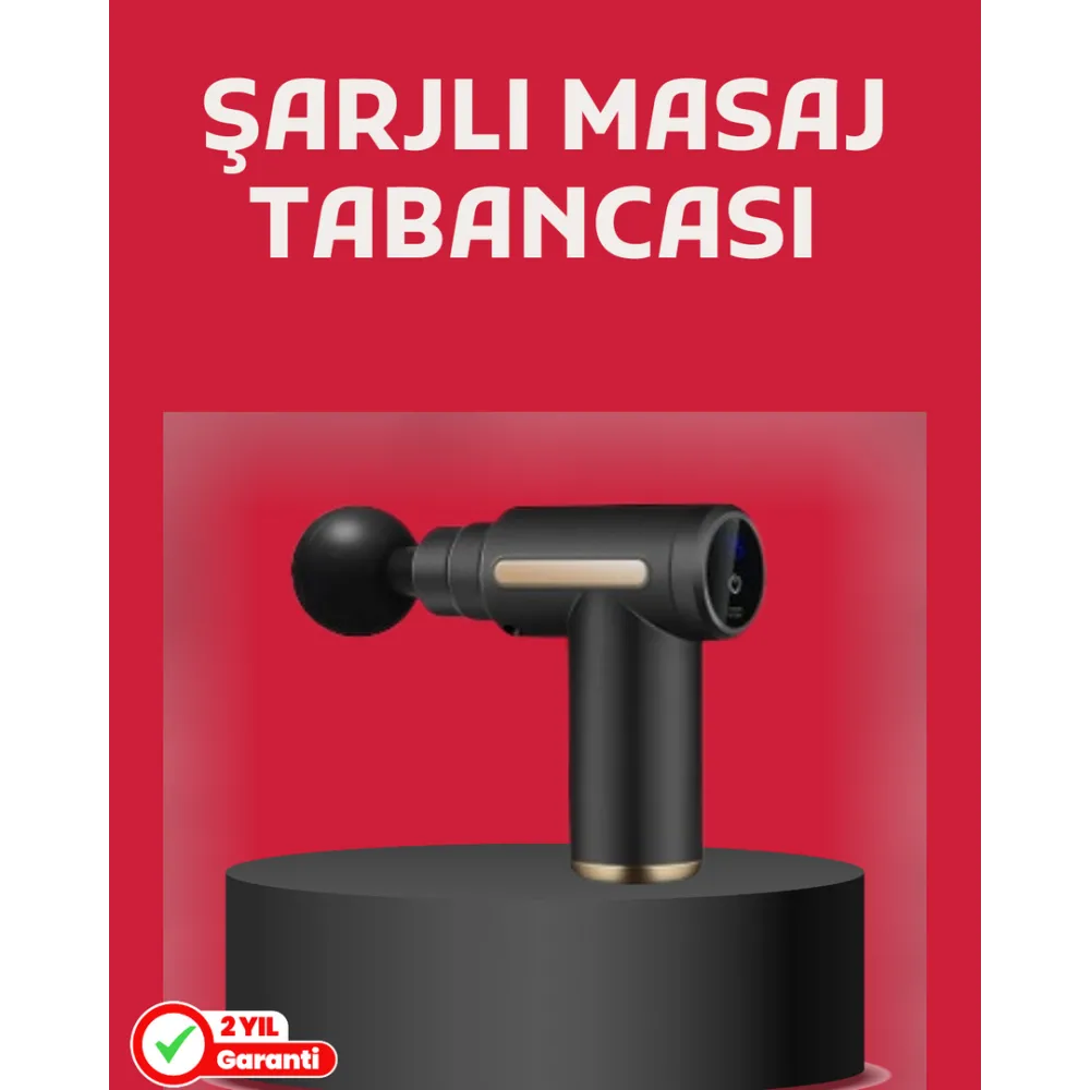 Derin Doku Masaj Tabancası 4 Başlık 6 Kademeli Sessiz Güç Şarjlı Kas Gevşetici