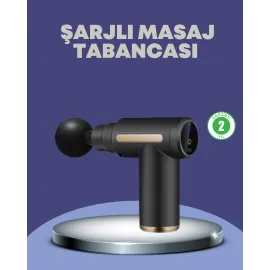 Sporcu Kas Masaj Tabancası 6 Kademe Güçlü Titreşim 4 Başlık Şarjlı Masaj Aleti