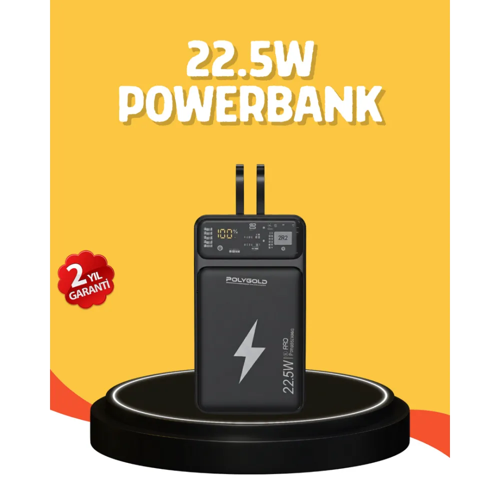 Powerbank 10000 mAh Dijital Göstergeli Taşınabilir