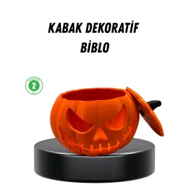 21 cm Kapaklı Balkabağı Kutu Konsept Dekor Şeker Saklama Kabı