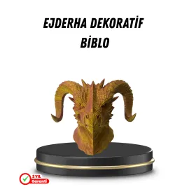 Asil Tasarım Gold–Red Ejderha Heykeli Hediyelik Fantastik Dekor