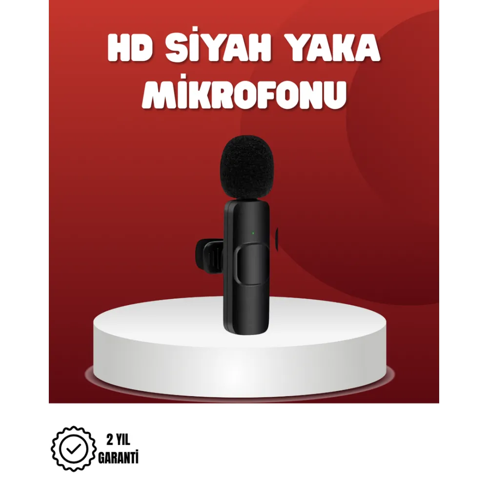 2’li Kablosuz Yaka Mikrofonu iPhone İçin Profesyonel Video Ses