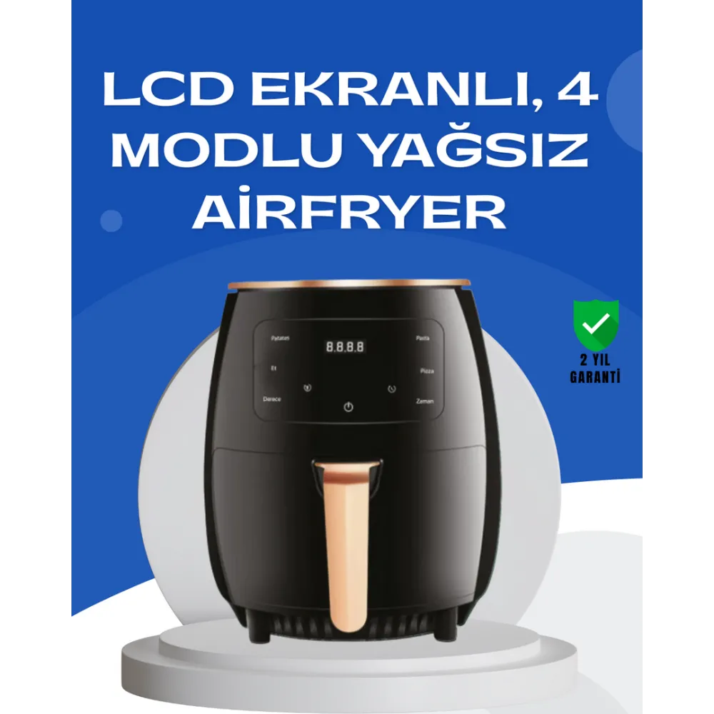 6L Yağsız Fritöz 2400W Dokunmatik Ekran Otomatik Kapanma Airfryer