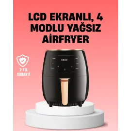 2400W Güçlü Airfryer 6L Yağsız Sağlıklı Pişirici LCD Dokunmatik