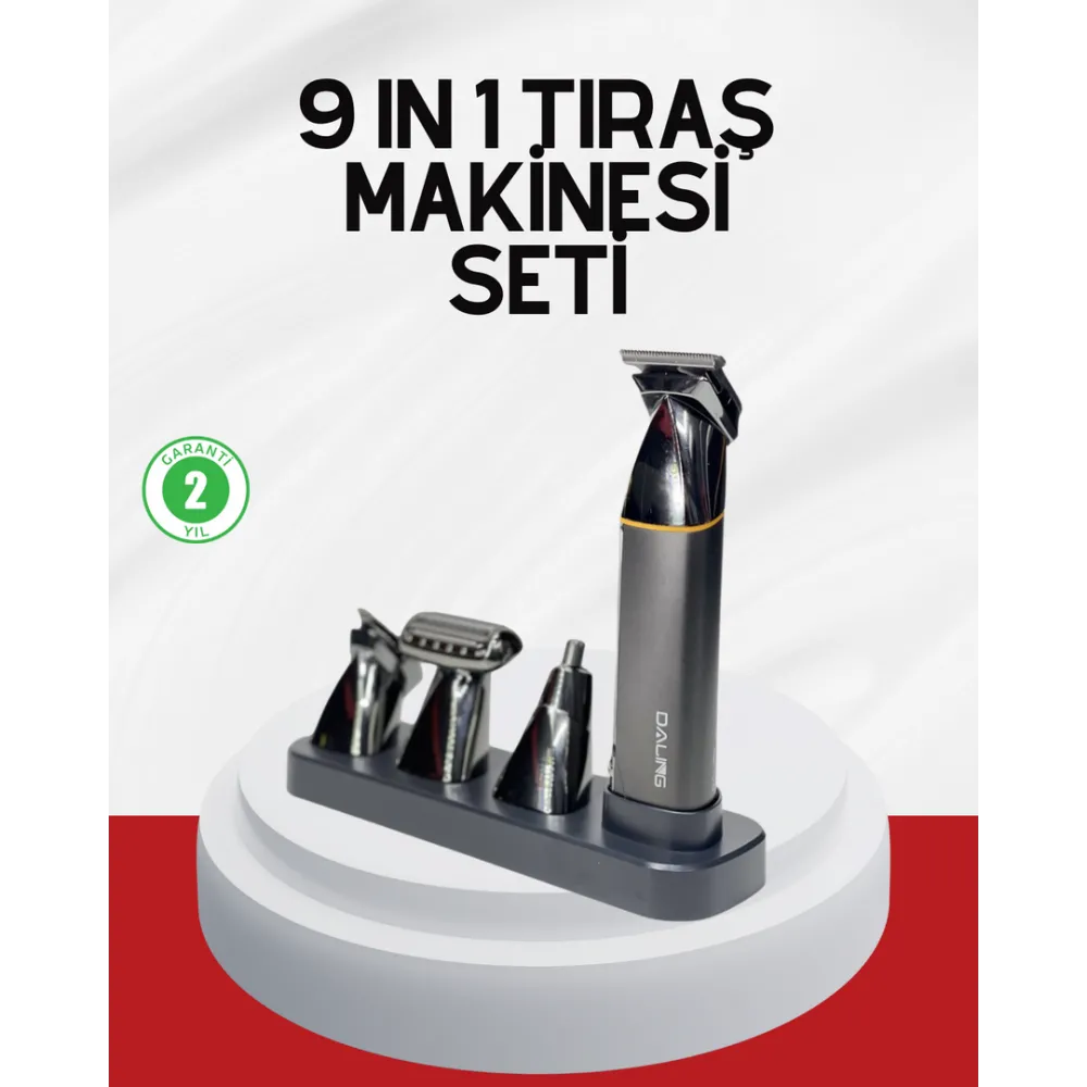 Şarjlı 9’U 1 Arada Çok Amaçlı Erkek Bakım Seti Yıkanabilir Başlıklar