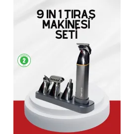 Şarjlı 9’U 1 Arada Çok Amaçlı Erkek Bakım Seti Yıkanabilir Başlıklar