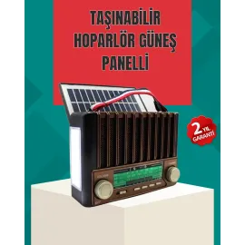 Nostaljik Tasarımlı Solar Şarjlı Radyo AM FM SW ve Bluetooth