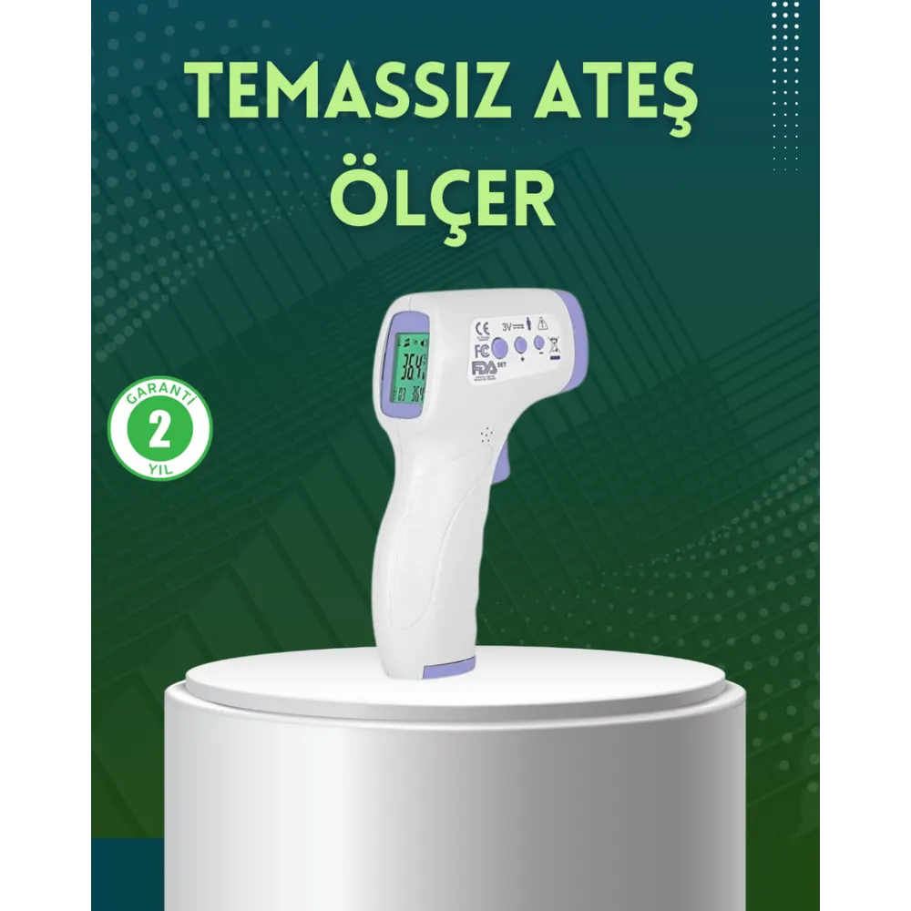 Kızılötesi Temassız Ateş Ölçer LCD Ekranlı Hassas Termometre