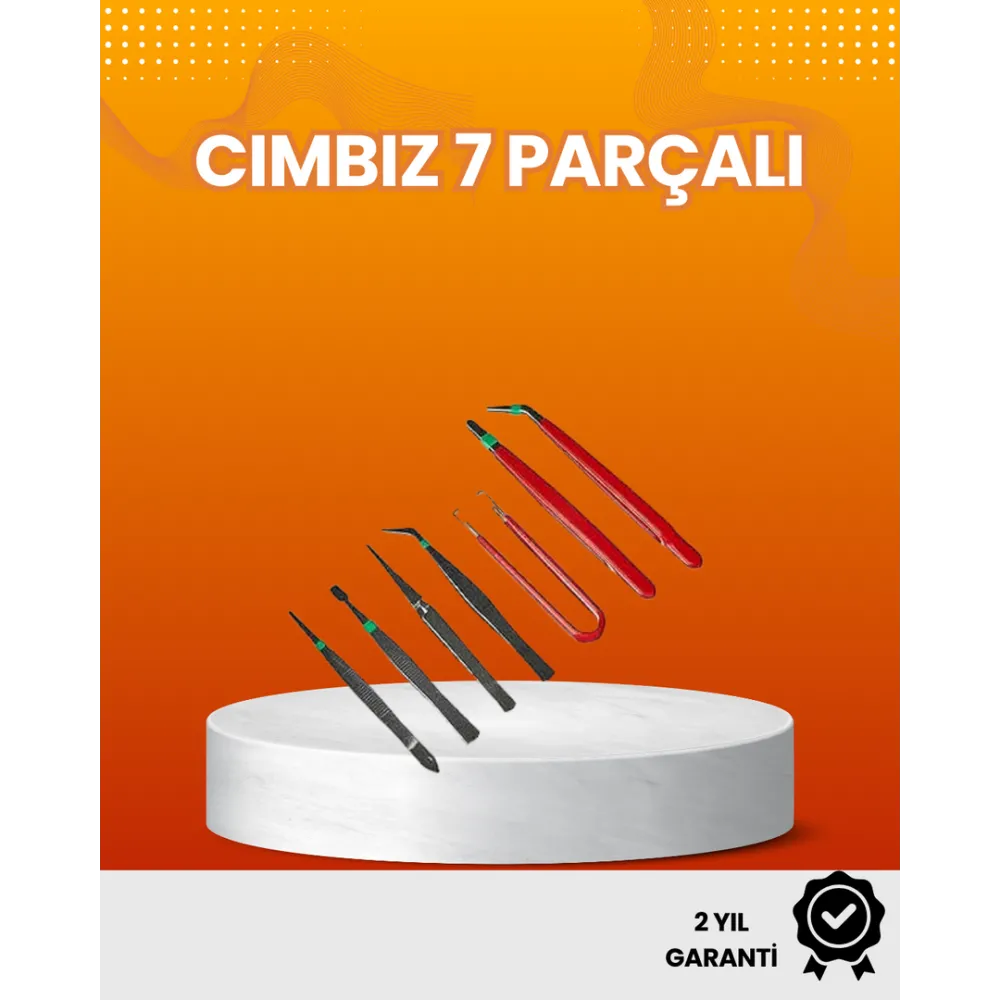 7’li Hassas Uçlu Cımbız Seti Antistatik ESD Kaplamalı Profesyonel