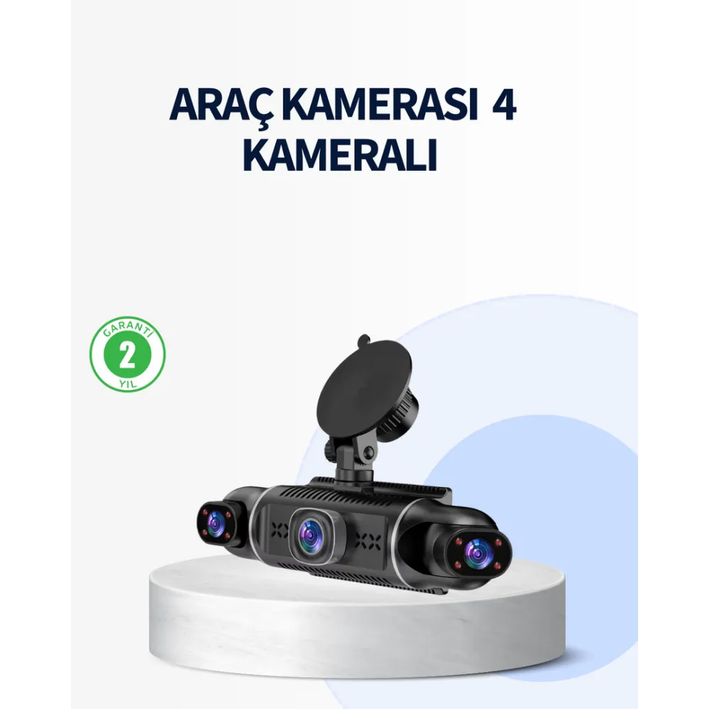 4 Kameralı Araç İçi Kamera 1080P GPS Takip WiFi Gece Görüşlü