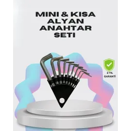 9 Parça Kısa Tip Alyan Seti Isıl İşlemli Profesyonel Kullanım