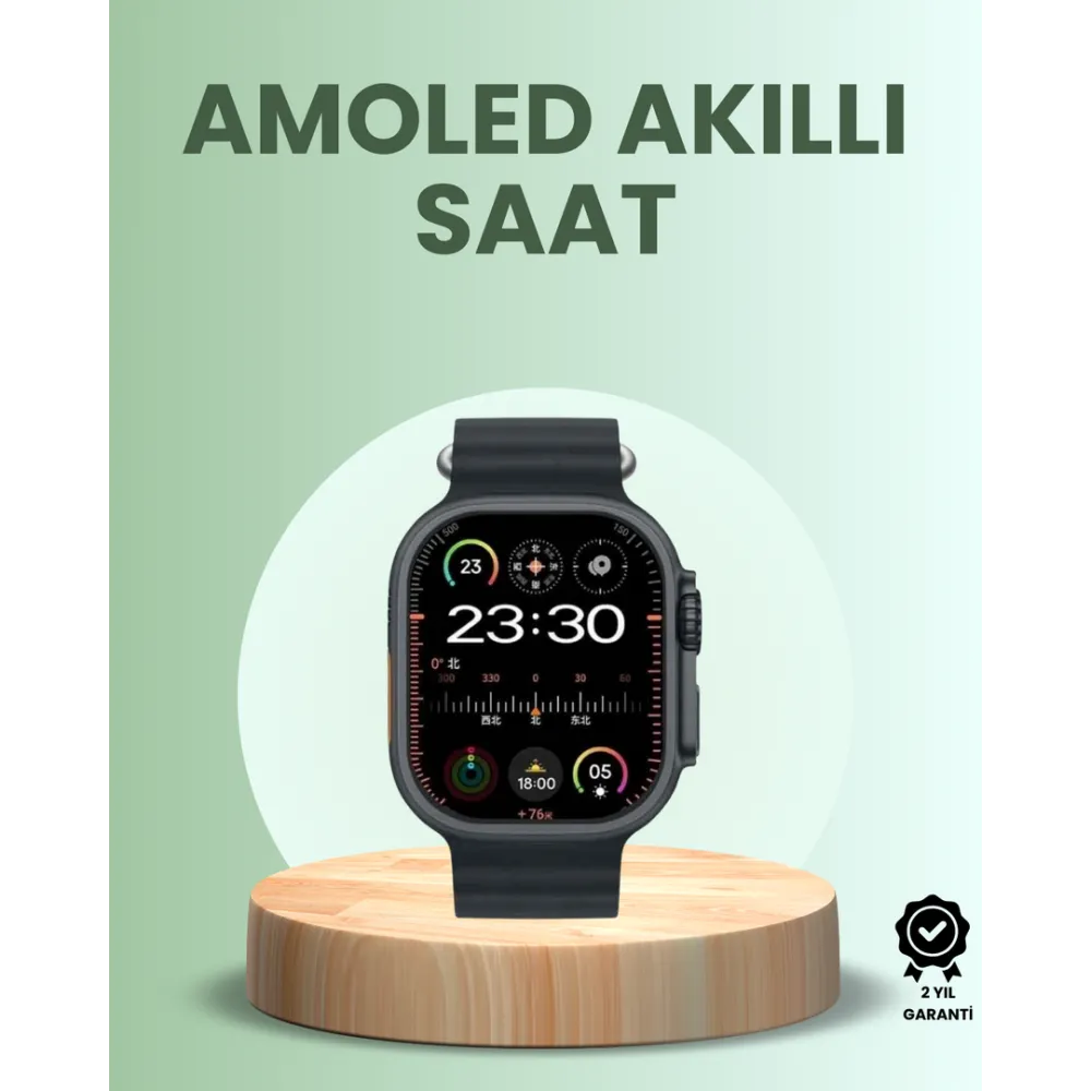 Ultra Akıllı Saat Amoled Display 15 Gün Dayanıklı Batarya