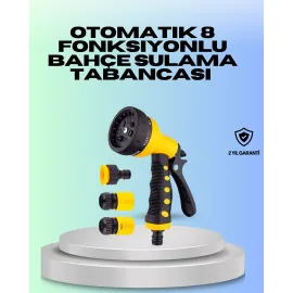 Ayarlanabilir Basınçlı 8 Modlu Bahçe Sulama Tabancası Hortum Aparatı