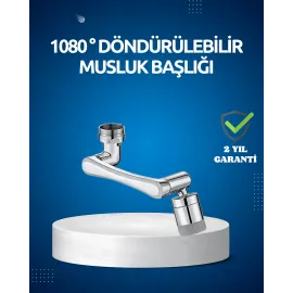 Dönen Musluk Başlığı 1080 Derece Ayarlanabilir Filtreli Sprey Uç