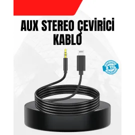 1 Metre Lightning to Aux Çevirici Kablo Stereo Ses..