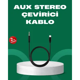 Lightning to 3.5mm Aux Ses Dönüştürücü Kablo 1 Metre Stereo Uyumlu