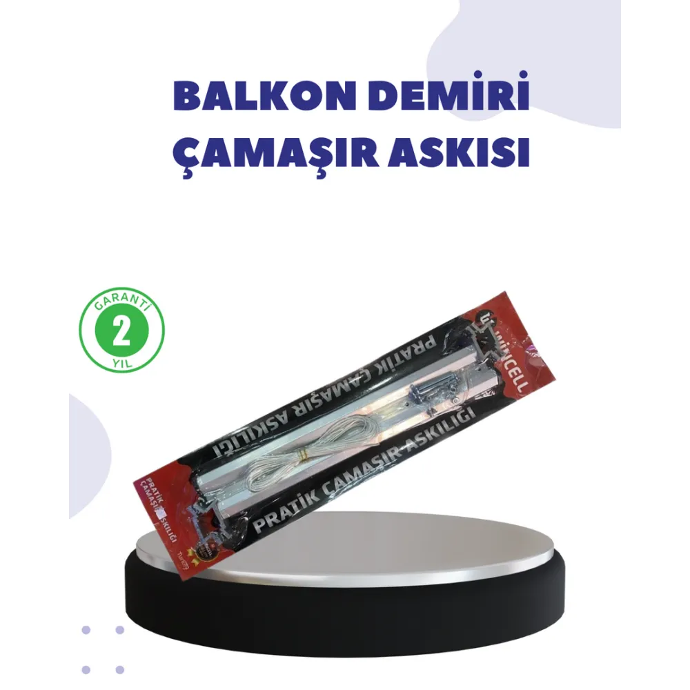 25x60 Balkon Askılığı Kare Demir Uyumlu Hava Dayanıklı Çamaşır Askısı