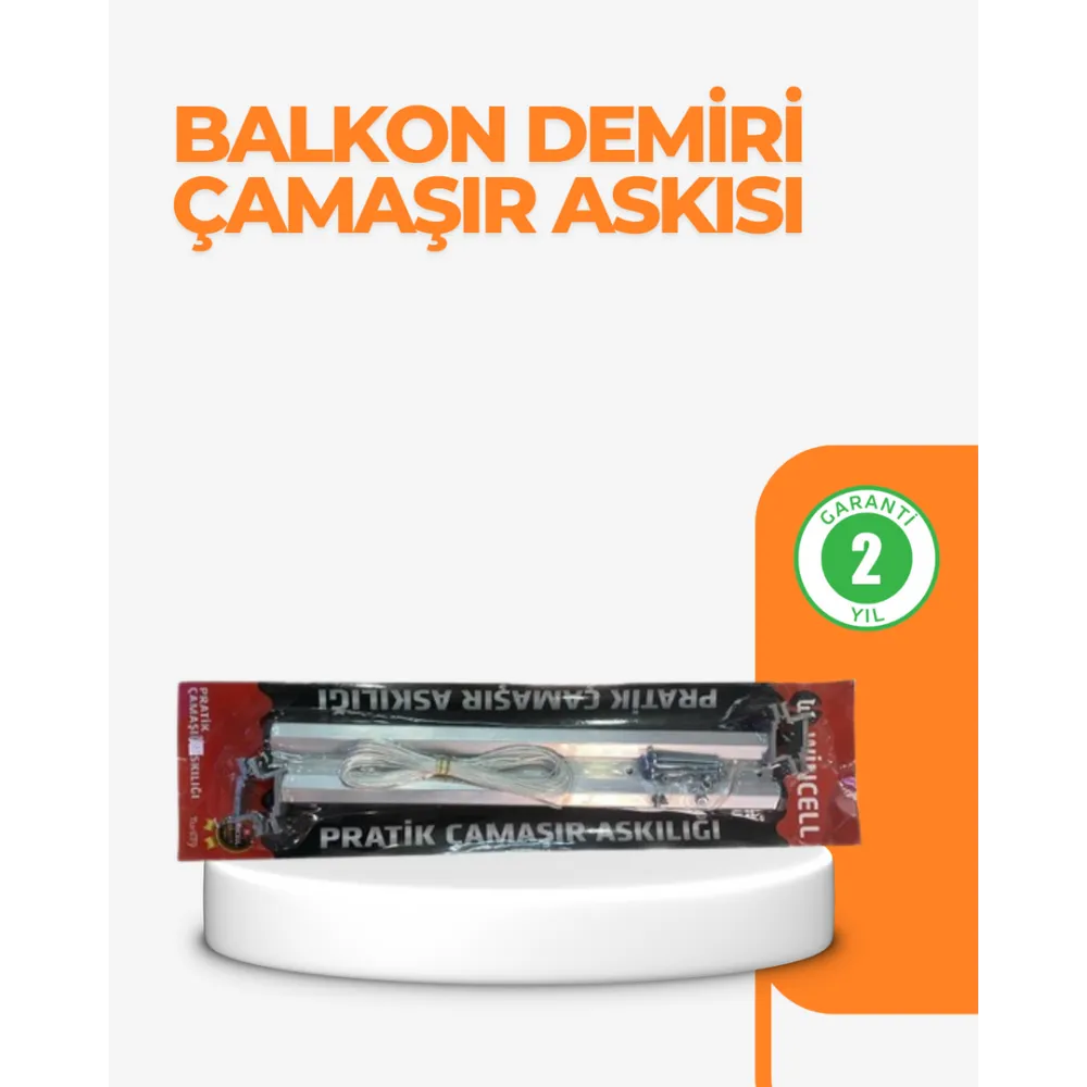25x60 cm Çamaşır Askılığı Kare Balkon Demiri İçin Dayanıklı Tasarım