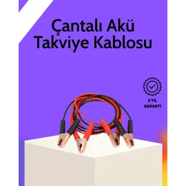 Akü Takviye Kablosu 1200A İzoleli Büyük Maşalı 2m Dayanıklı