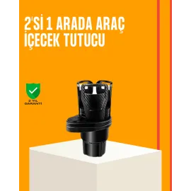 Oto Bardak Tutucu 360° Döner Çift Bölmeli Karbon Fiber Tasarım