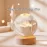 3D Yağmur Bulutu Desenli Kristal Top USB Gece Lambası Ahşap Tabanlı Dekoratif Lamba