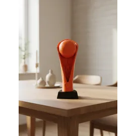 Turuncu Kupa 23cm Basketbol Temalı Dekoratif Ödül Biblosu