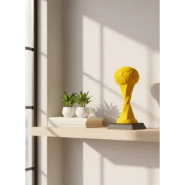 Toplu Kupa Sarı 21cm Dekoratif Ödül Tasarım Biblo