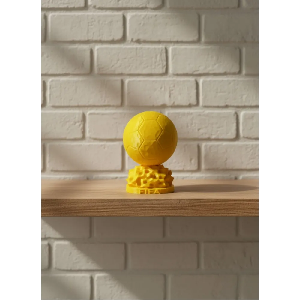 Mini Fifa Futbol Topu Biblo Sarı Renk 10Cm Spor Temalı Dekor