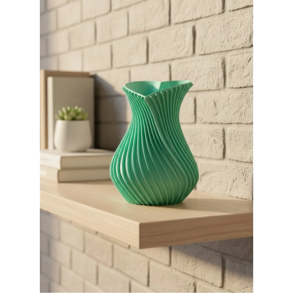 24 cm Turkuaz Kalp Formlu Büyük Boy Vazo Estetik Dekor Ürünü