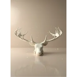 odern Geyik Başı Biblo 25 cm Zarif Masa Üstü Dekor