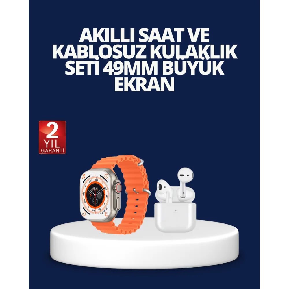 Watch 9 Max Akıllı Saat Ve Kablosuz Kulaklık Seti 2 Kordonlu Sesli Görüşme Özellikli