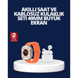 Watch 9 Max Akıllı Saat Ve Kablosuz Kulaklık Seti 2 Kordonlu Sesli Görüşme Özellikli
