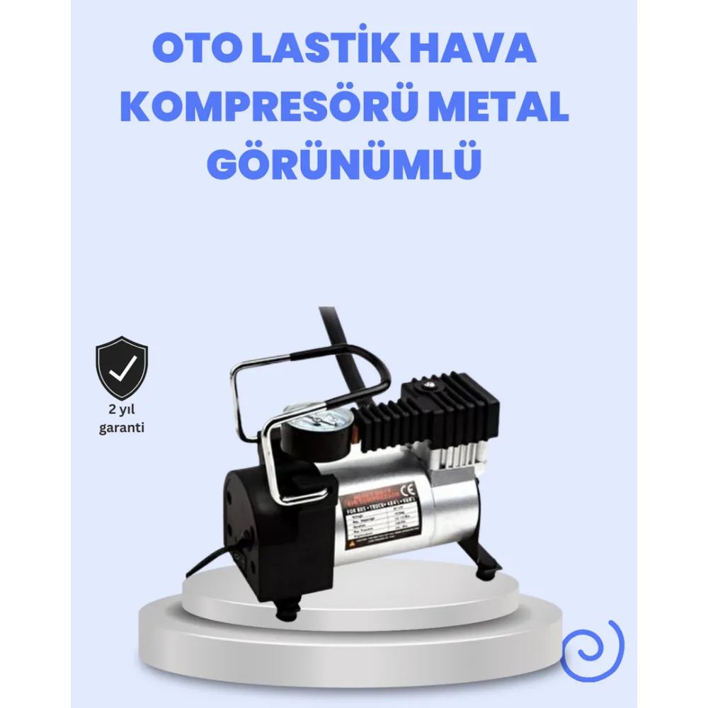 Dc 12V Metal Hava Kompresörü Araç Lastik Şişirme 35L/dk