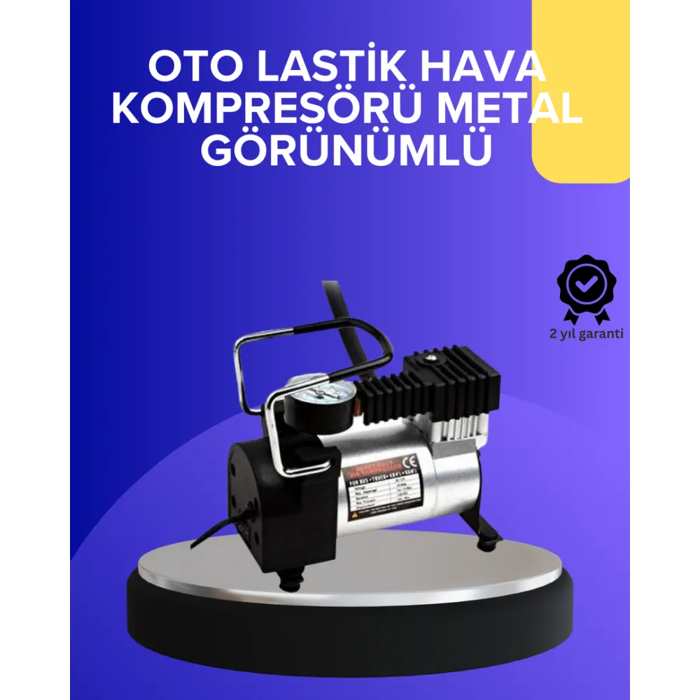 Metal Gövdeli Oto Lastik Hava Kompresörü 12V 140 Psi Hızlı Şişirme