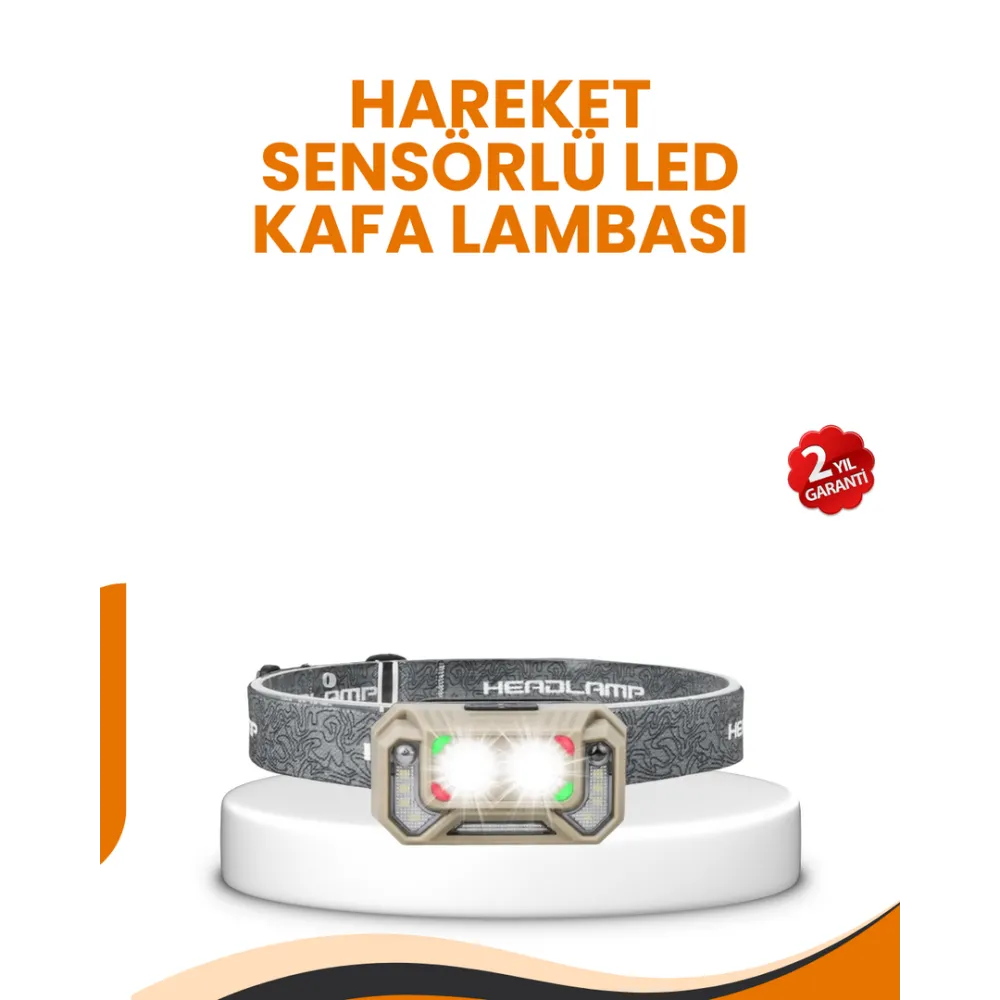 Uzun Menzilli Sensörlü Led Kafa Lambası Kamp Ve Yürüyüş